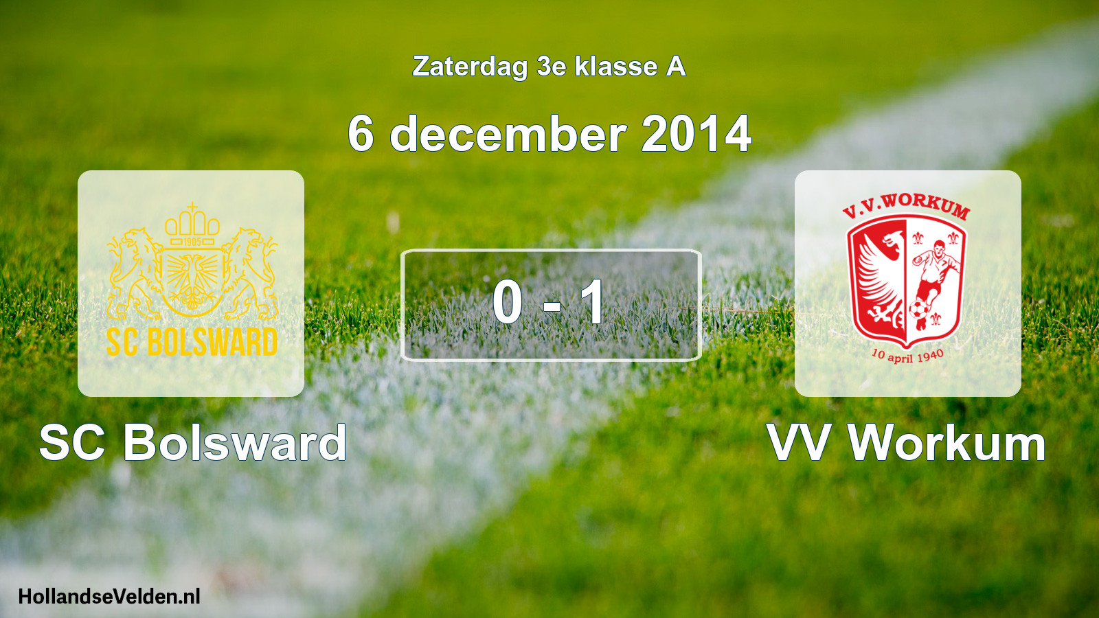 Total number of matches played: SC Bolsward - VV Workum 0 - 1 (6 December 2014)