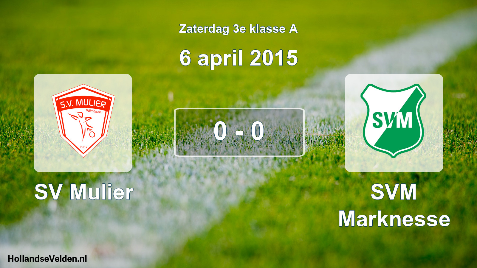 Gespeelde wedstrijd: SV Mulier - SVM Marknesse 0 - 0 (6 april 2015)