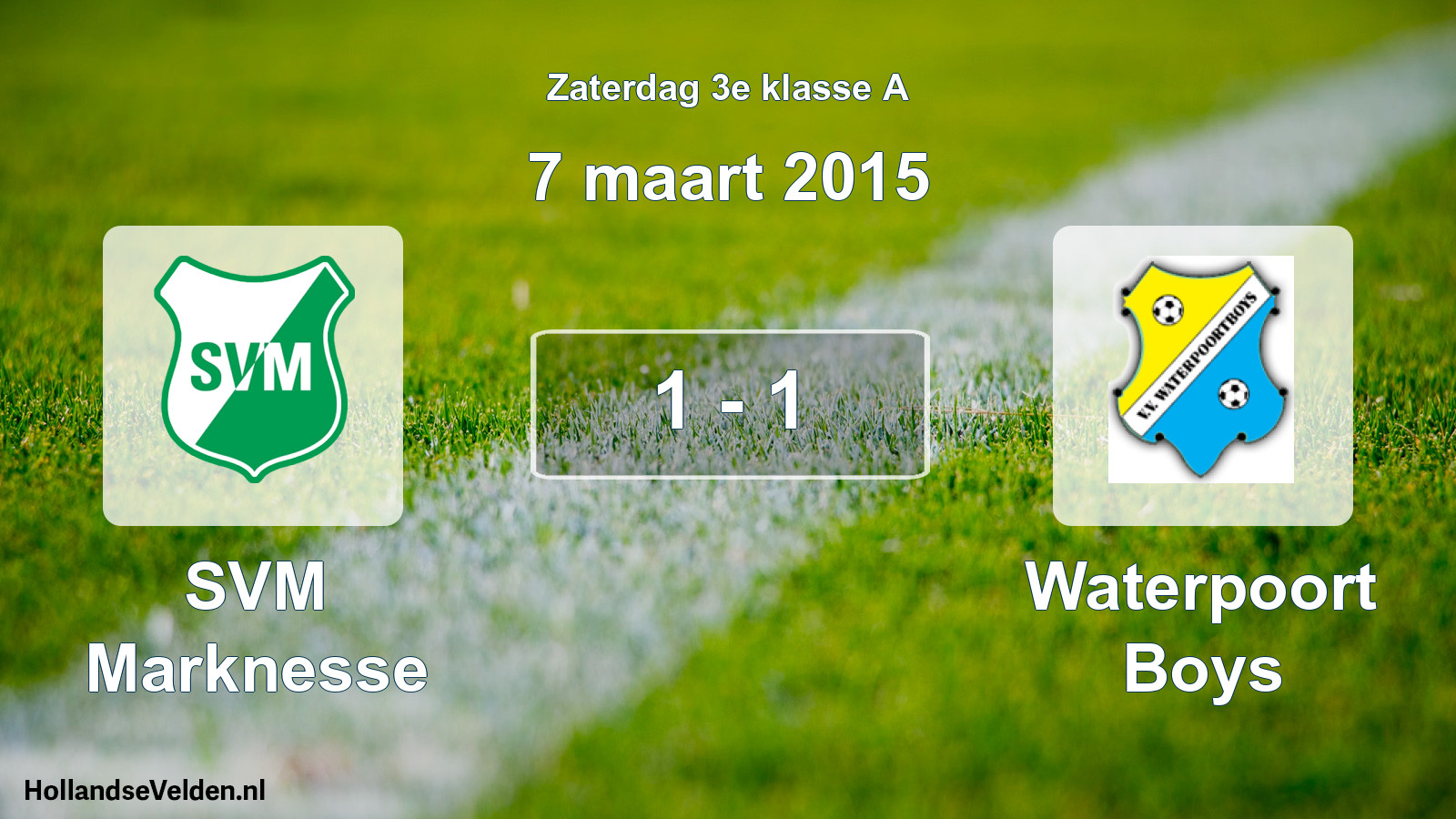 Total number of matches played: SVM Marknesse - Waterpoort Boys 1 - 1 (7 March 2015)