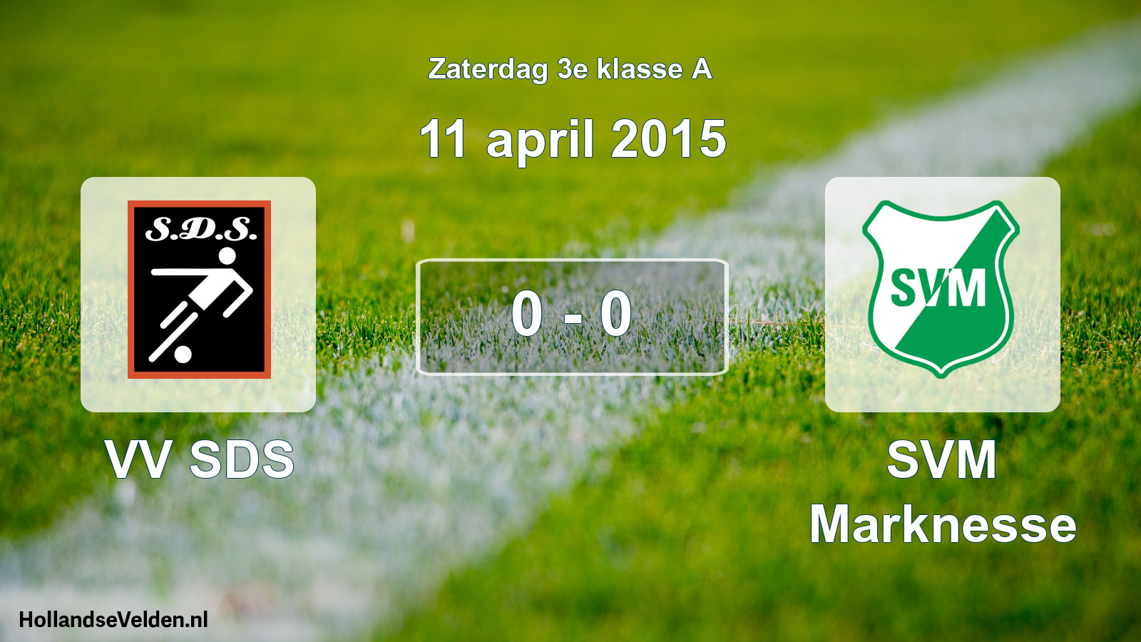 Total number of matches played: VV SDS - SVM Marknesse 0 - 0 (11 April 2015)