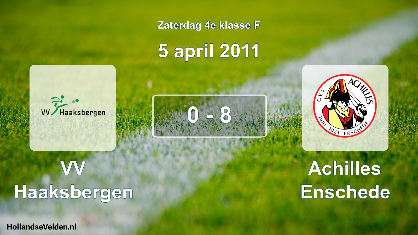 Total number of matches played: VV Haaksbergen - Achilles Enschede 0 - 8 (5 April 2011)