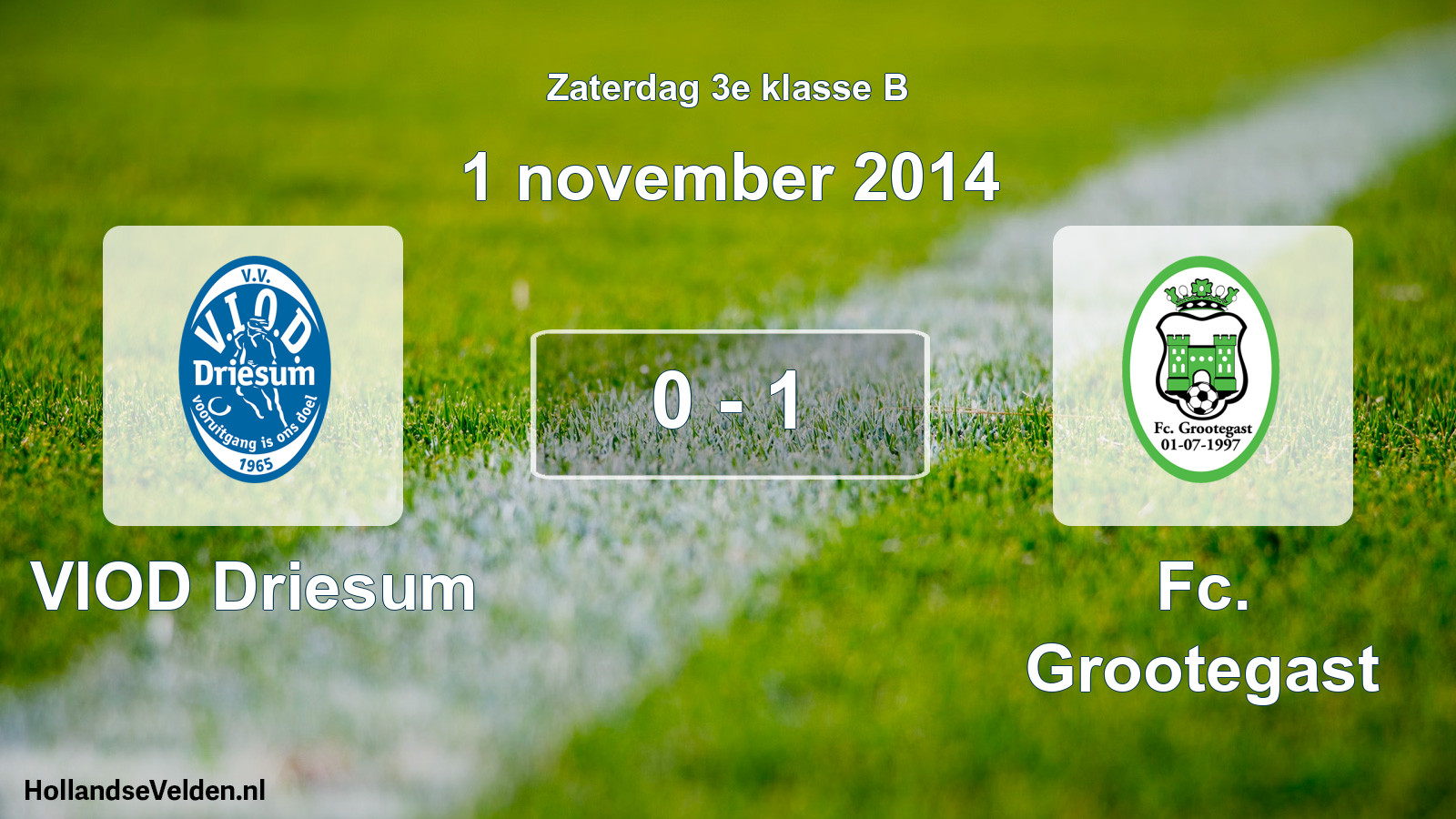 Total number of matches played: VIOD Driesum - Fc. Grootegast 0 - 1 (1 November 2014)