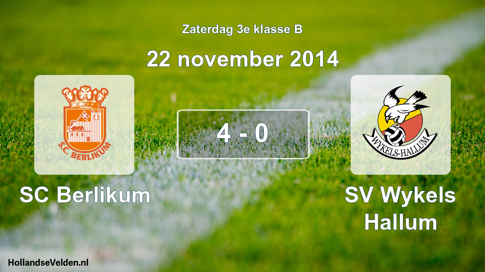 Total number of matches played: SC Berlikum - SV Wykels Hallum 4 - 0 (22 November 2014)