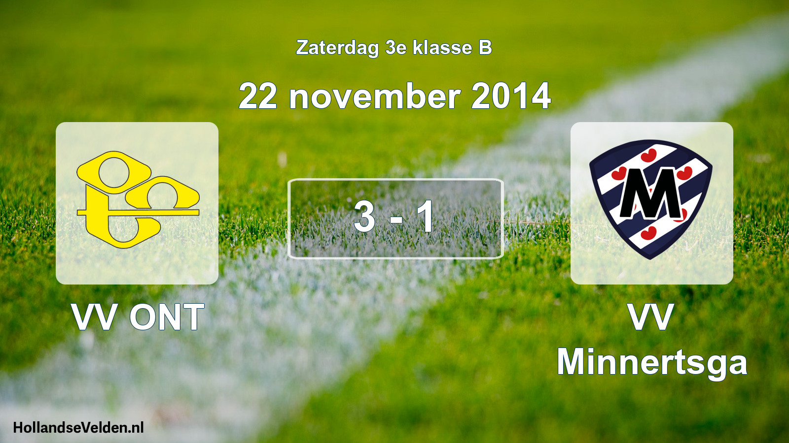 Total number of matches played: VV ONT - VV Minnertsga 3 - 1 (22 November 2014)