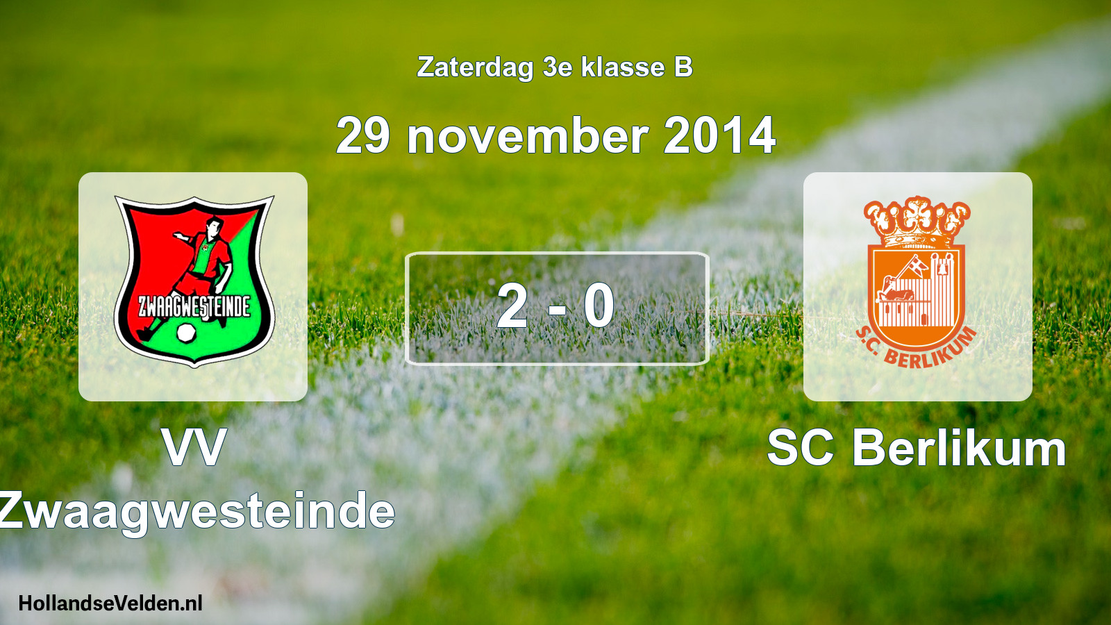 Total number of matches played: VV Zwaagwesteinde - SC Berlikum 2 - 0 (29 November 2014)