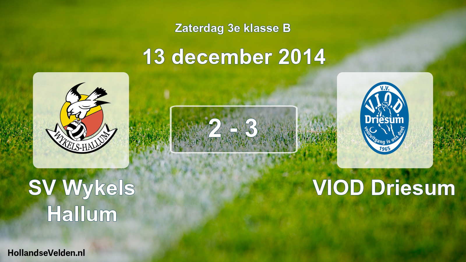 Total number of matches played: SV Wykels Hallum - VIOD Driesum 2 - 3 (13 December 2014)