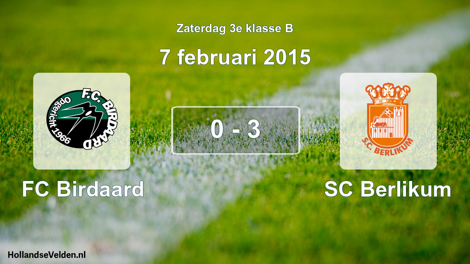 Total number of matches played: FC Birdaard - SC Berlikum 0 - 3 (7 February 2015)