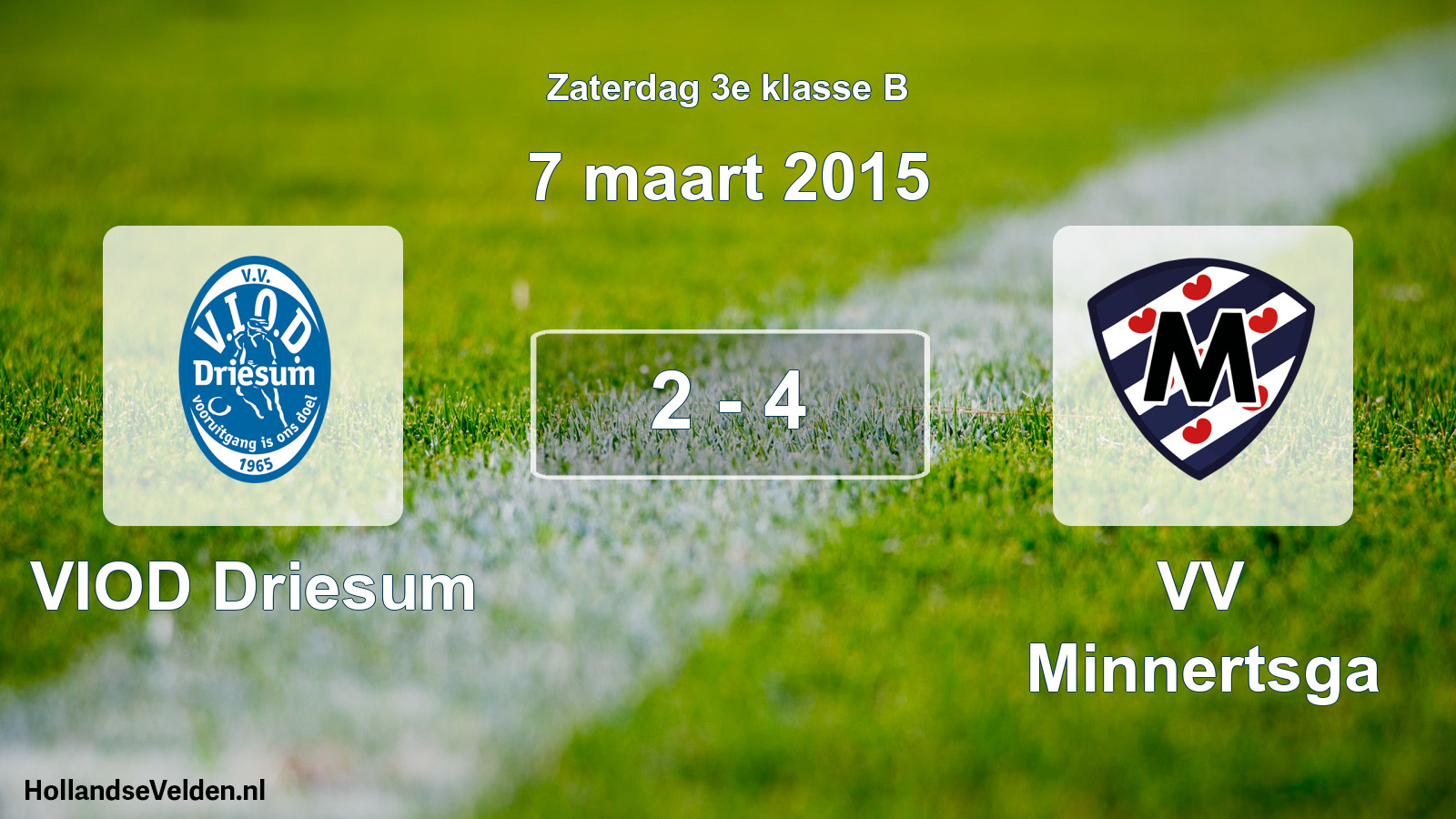 Total number of matches played: VIOD Driesum - VV Minnertsga 2 - 4 (7 March 2015)