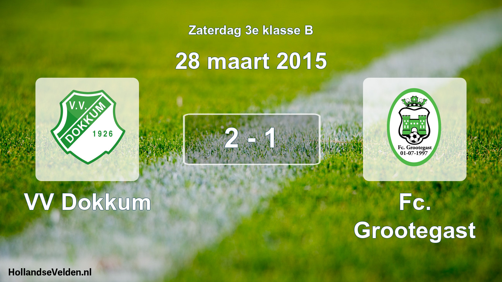 Total number of matches played: VV Dokkum - Fc. Grootegast 2 - 1 (28 March 2015)