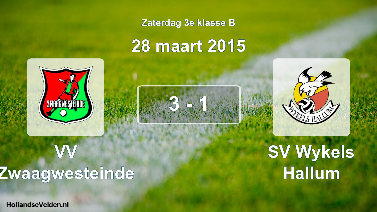 Total number of matches played: VV Zwaagwesteinde - SV Wykels Hallum 3 - 1 (28 March 2015)