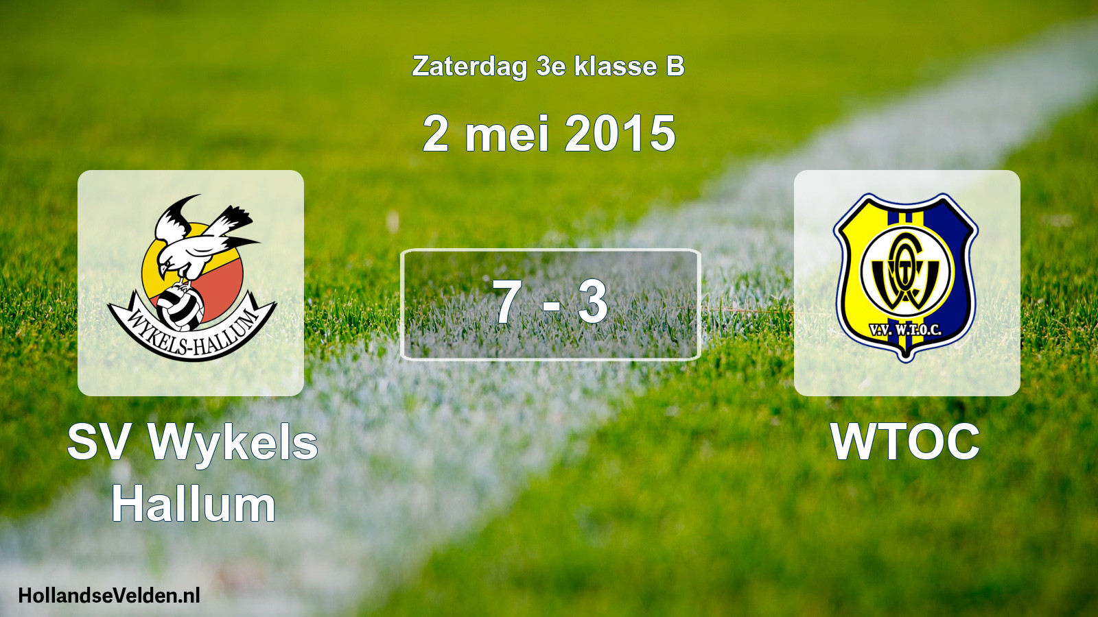 Total number of matches played: SV Wykels Hallum - WTOC 7 - 3 (2 May 2015)