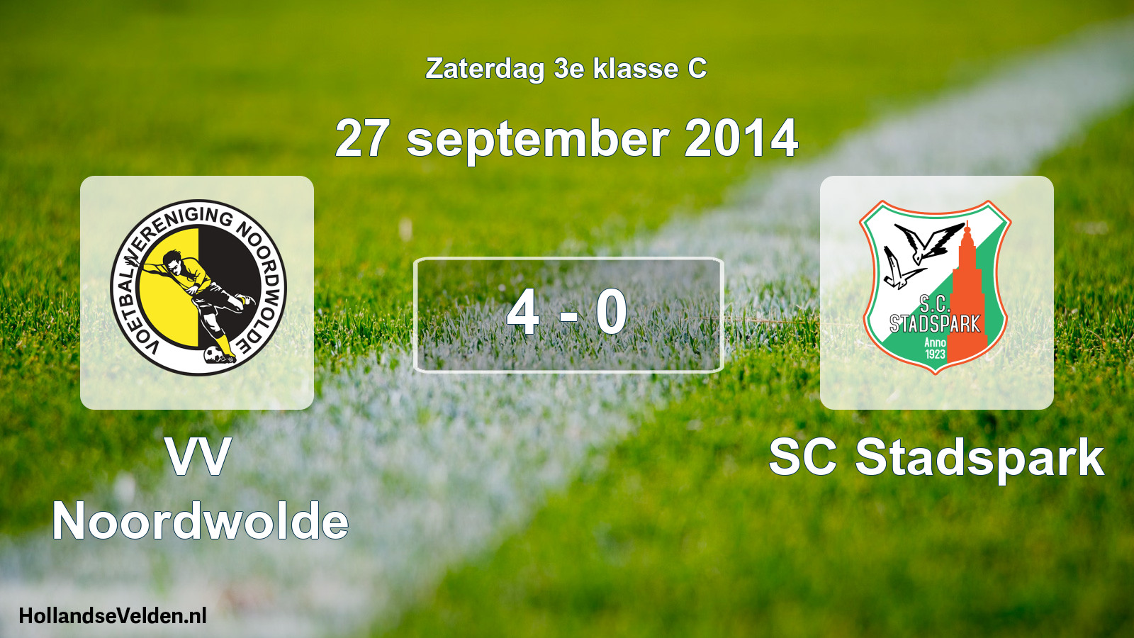 Total number of matches played: VV Noordwolde - SC Stadspark 4 - 0 (27 September 2014)
