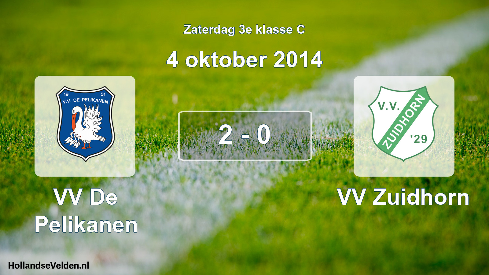 Total number of matches played: VV De Pelikanen - VV Zuidhorn 2 - 0 (4 October 2014)