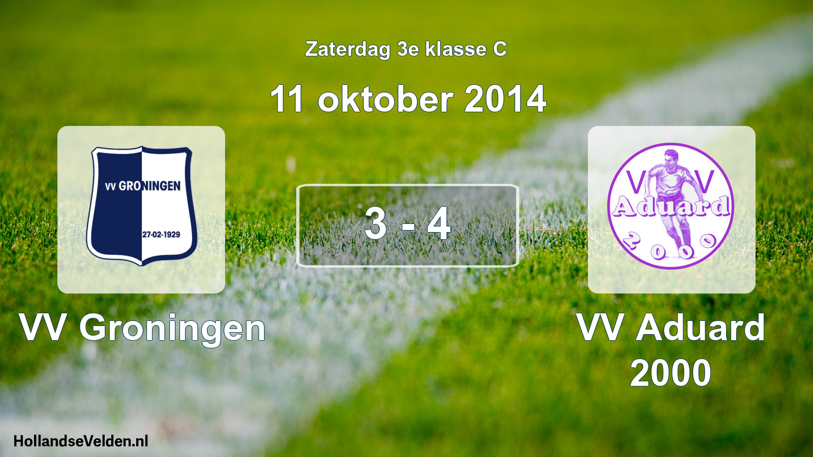 Total number of matches played: VV Groningen - VV Aduard 2000 3 - 4 (11 October 2014)
