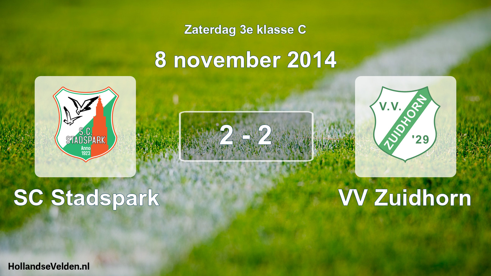 Total number of matches played: SC Stadspark - VV Zuidhorn 2 - 2 (8 November 2014)