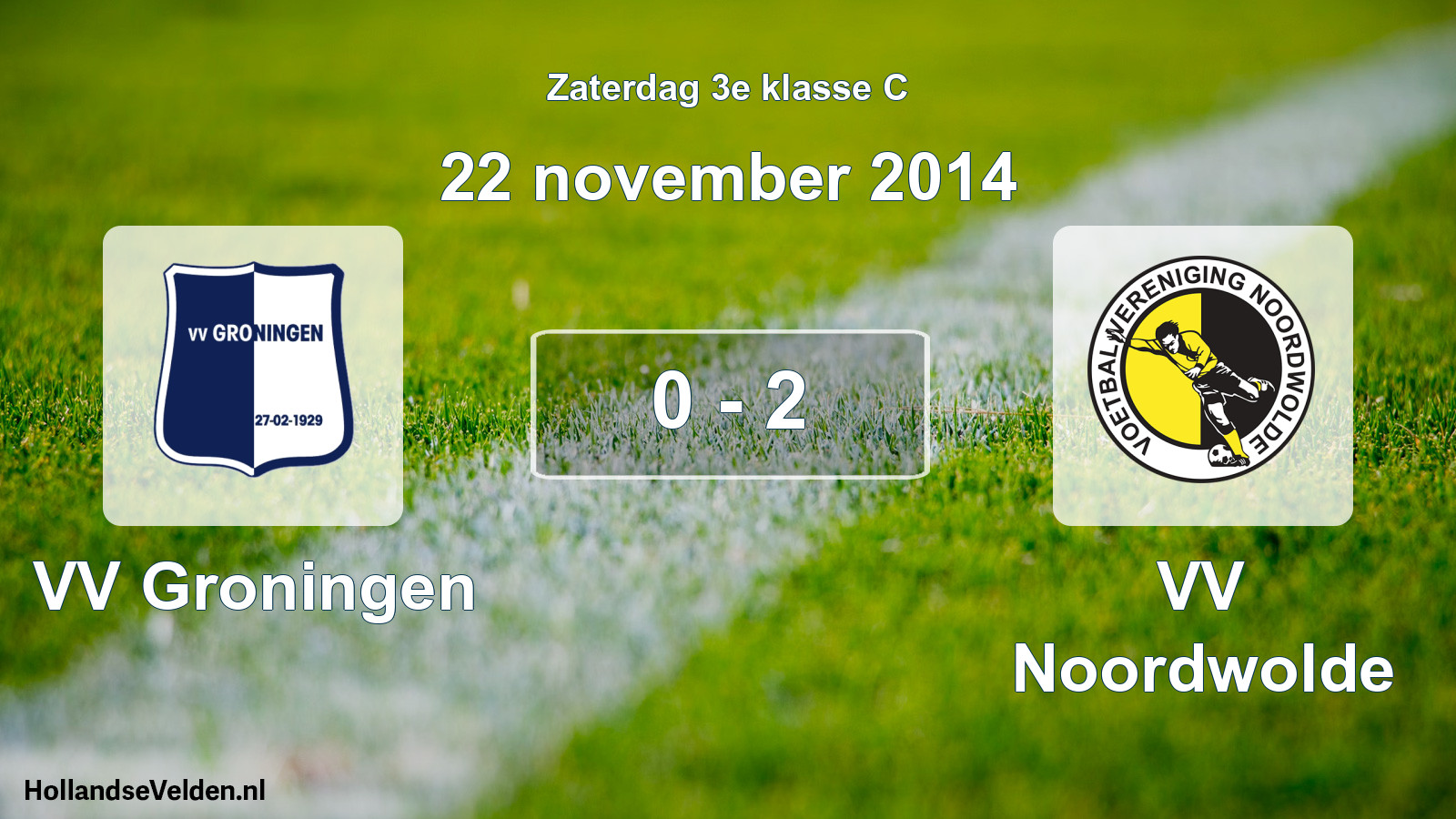 Total number of matches played: VV Groningen - VV Noordwolde 0 - 2 (22 November 2014)