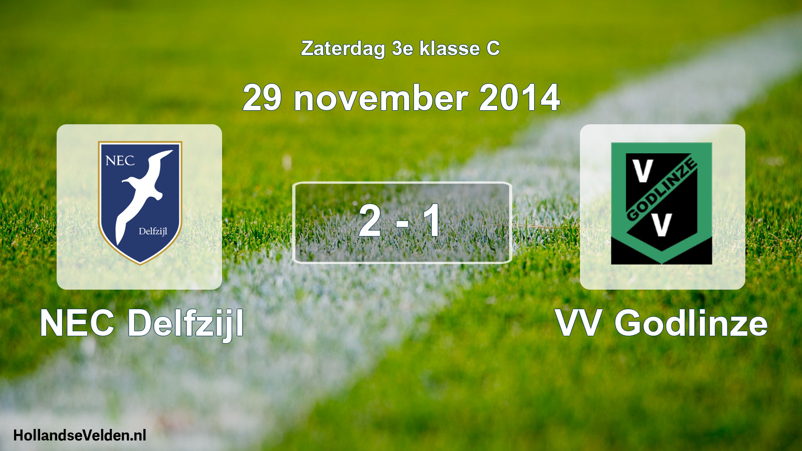 Total number of matches played: NEC Delfzijl - VV Godlinze 2 - 1 (29 November 2014)