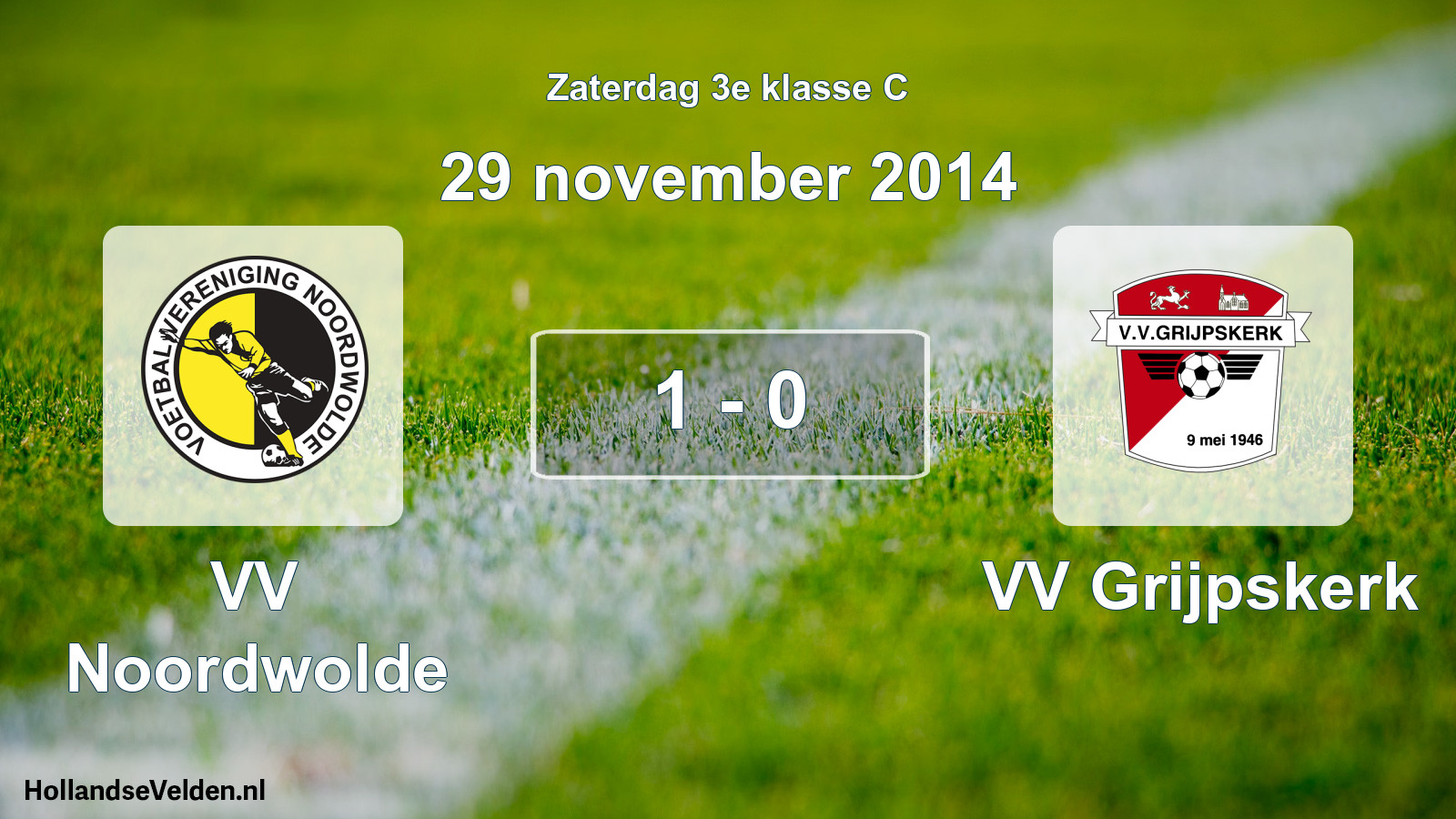 Total number of matches played: VV Noordwolde - VV Grijpskerk 1 - 0 (29 November 2014)