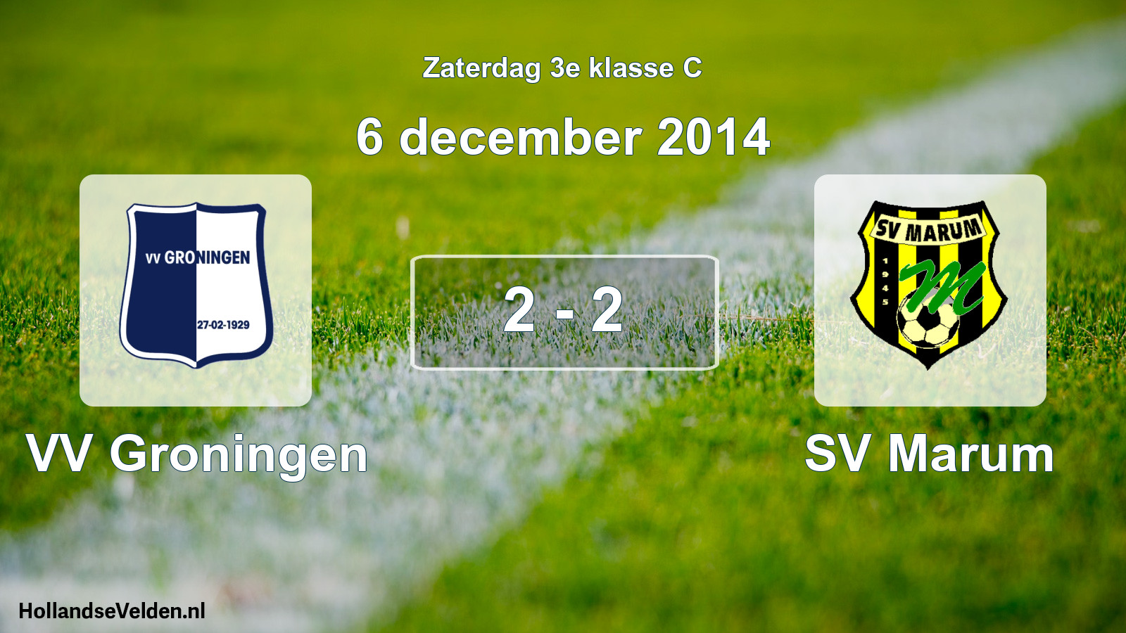 Total number of matches played: VV Groningen - SV Marum 2 - 2 (6 December 2014)