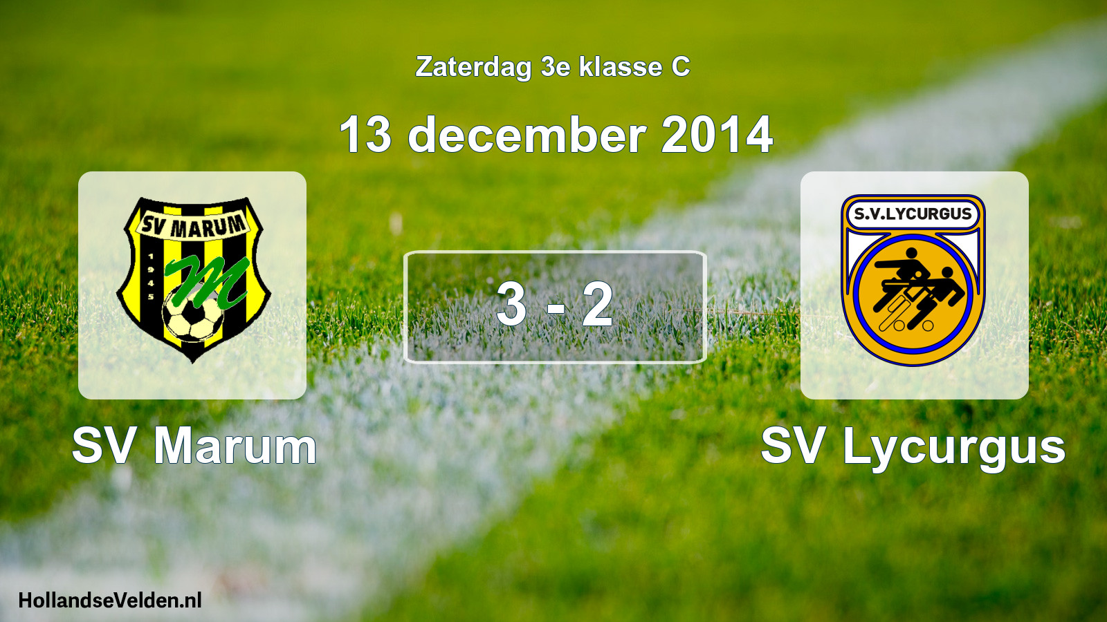 Total number of matches played: SV Marum - SV Lycurgus 3 - 2 (13 December 2014)