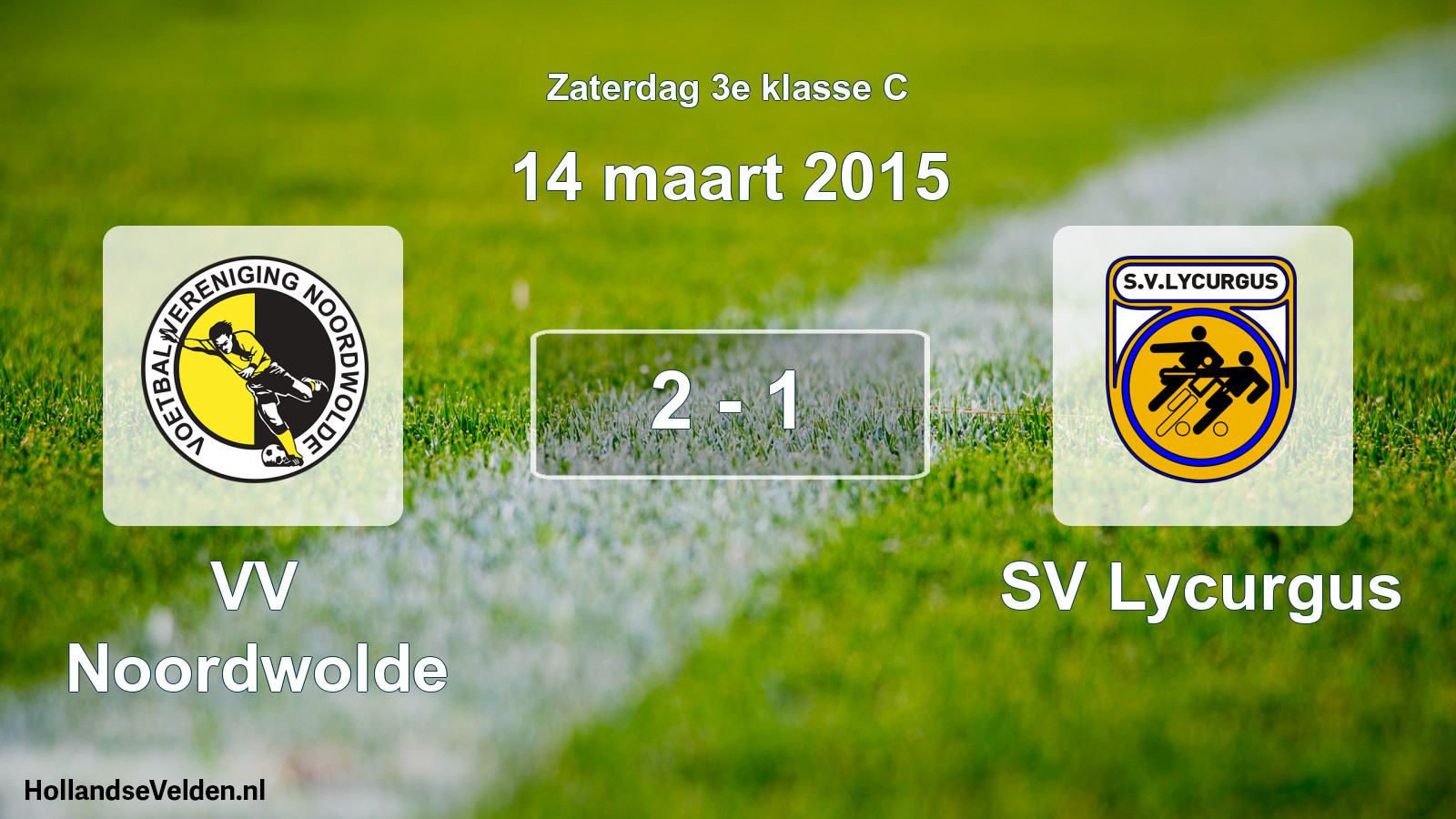 Total number of matches played: VV Noordwolde - SV Lycurgus 2 - 1 (14 March 2015)