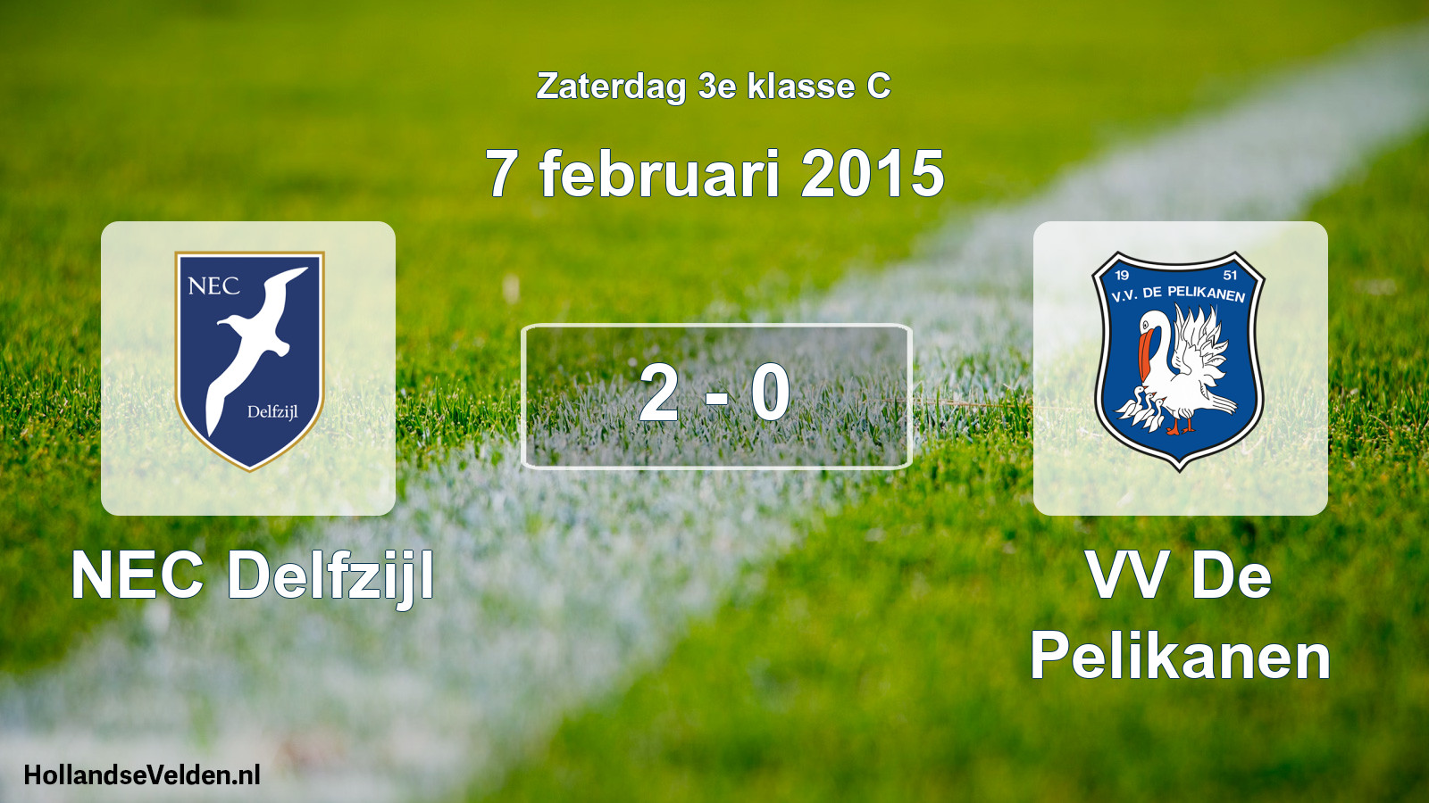 Total number of matches played: NEC Delfzijl - VV De Pelikanen 2 - 0 (7 February 2015)