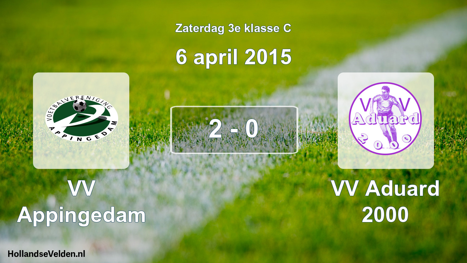 Total number of matches played: VV Appingedam - VV Aduard 2000 2 - 0 (6 April 2015)