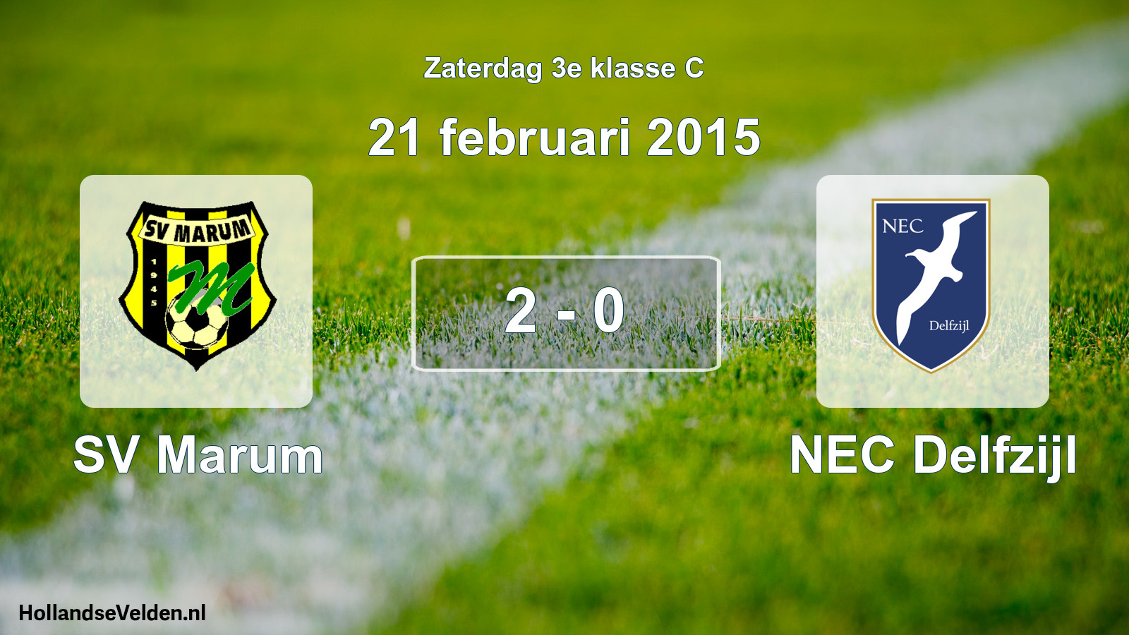 Total number of matches played: SV Marum - NEC Delfzijl 2 - 0 (21 February 2015)