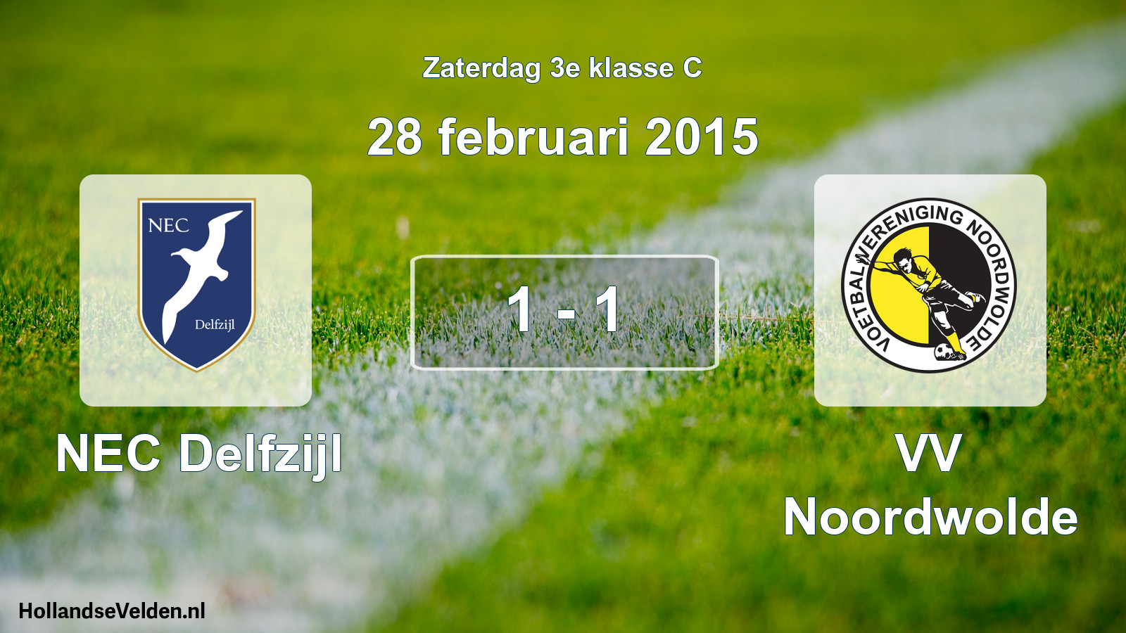 Total number of matches played: NEC Delfzijl - VV Noordwolde 1 - 1 (28 February 2015)