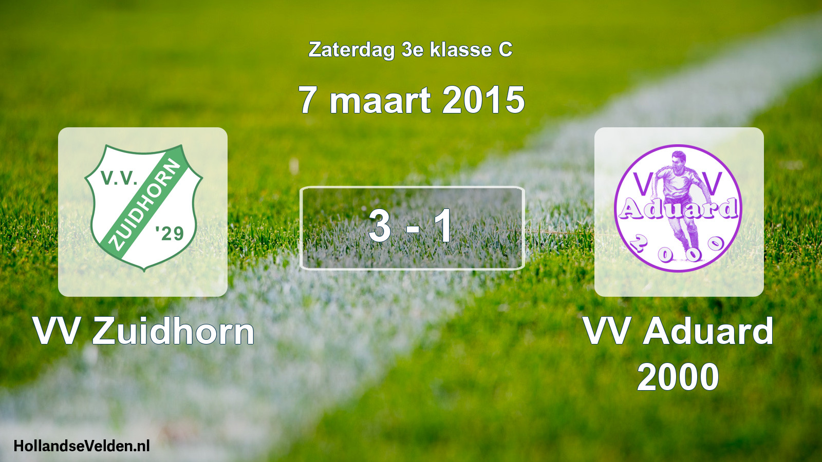 Total number of matches played: VV Zuidhorn - VV Aduard 2000 3 - 1 (7 March 2015)