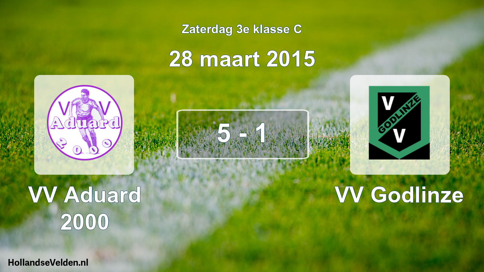 Total number of matches played: VV Aduard 2000 - VV Godlinze 5 - 1 (28 March 2015)
