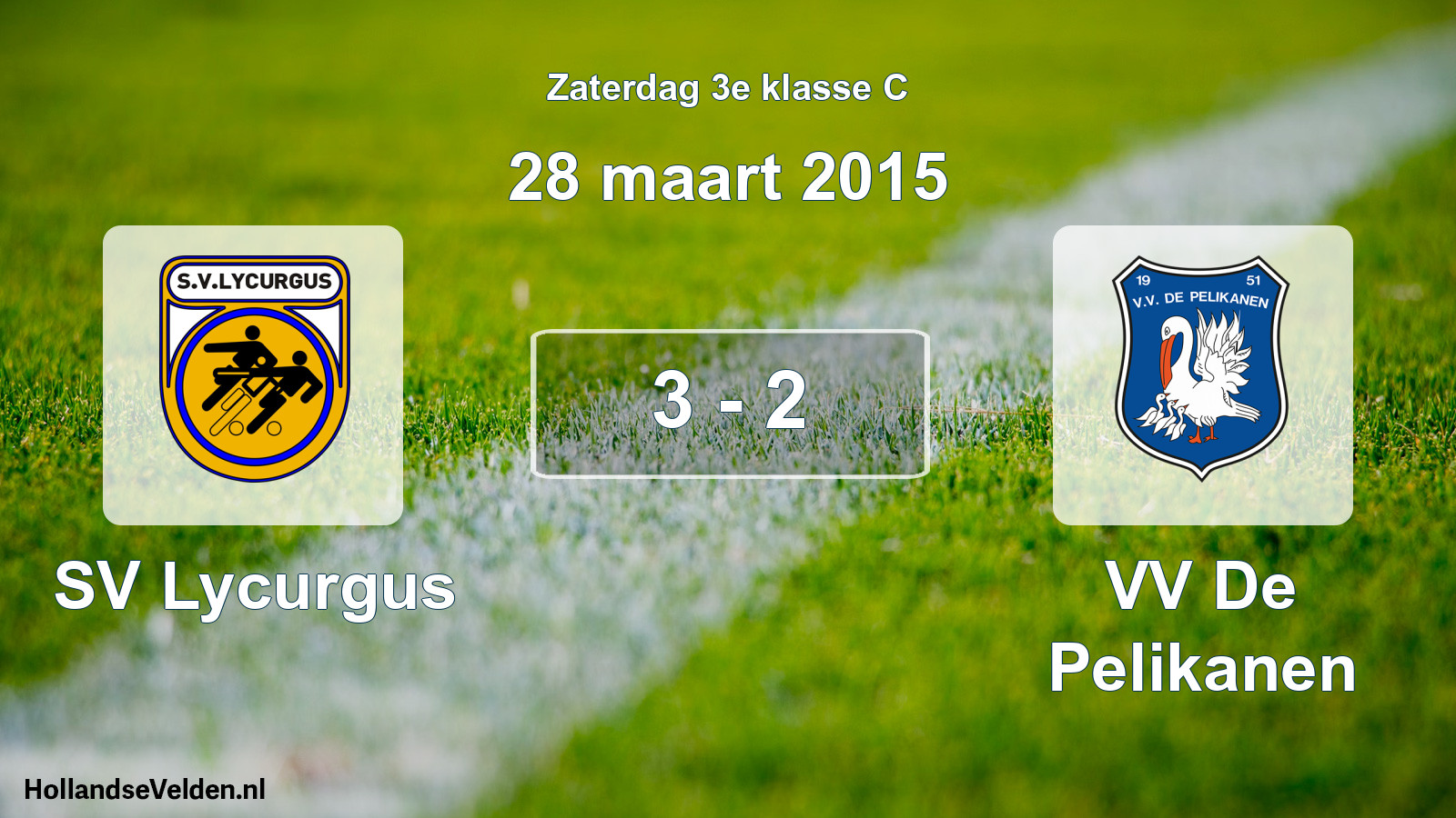 Total number of matches played: SV Lycurgus - VV De Pelikanen 3 - 2 (28 March 2015)