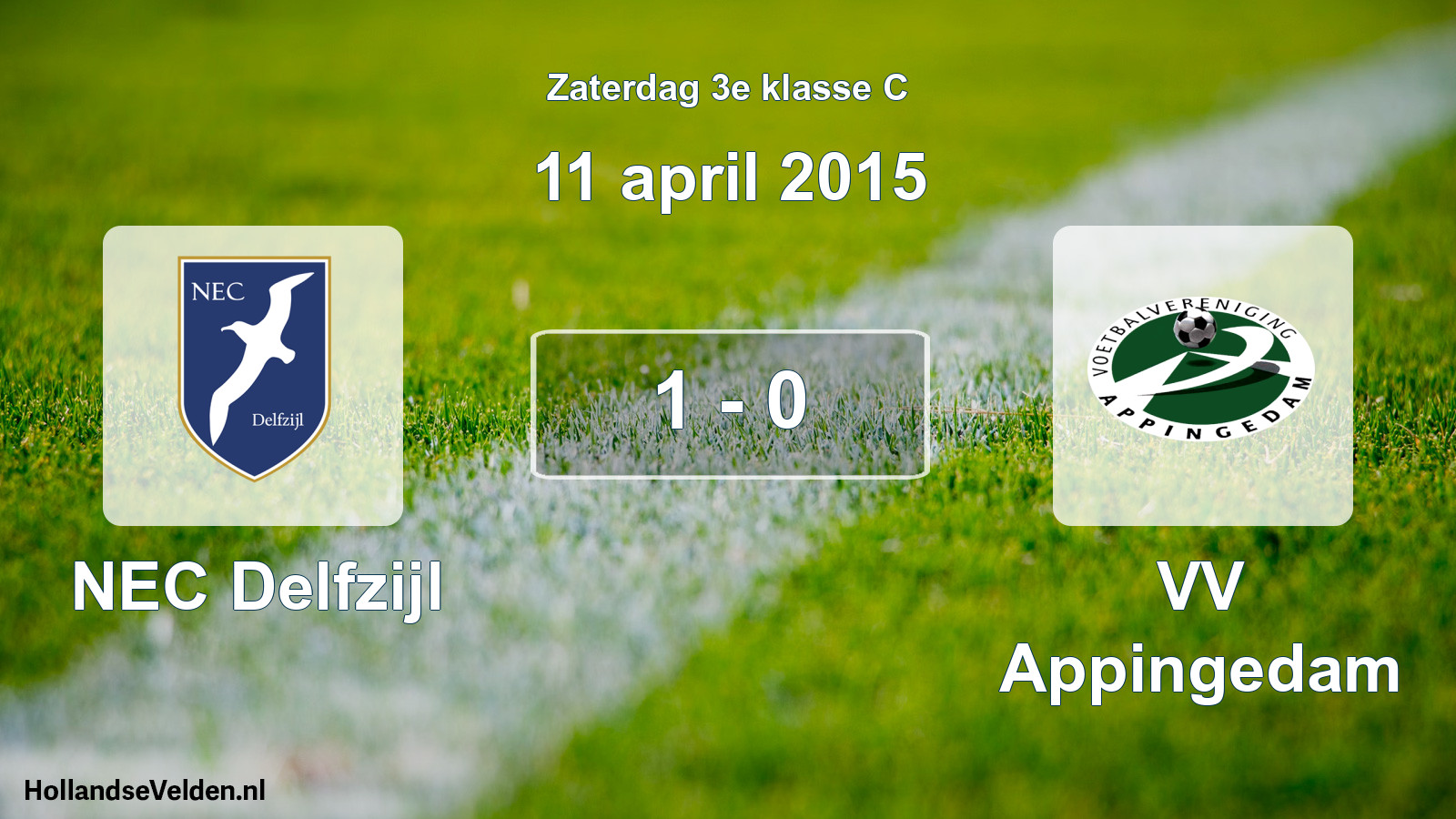 Total number of matches played: NEC Delfzijl - VV Appingedam 1 - 0 (11 April 2015)