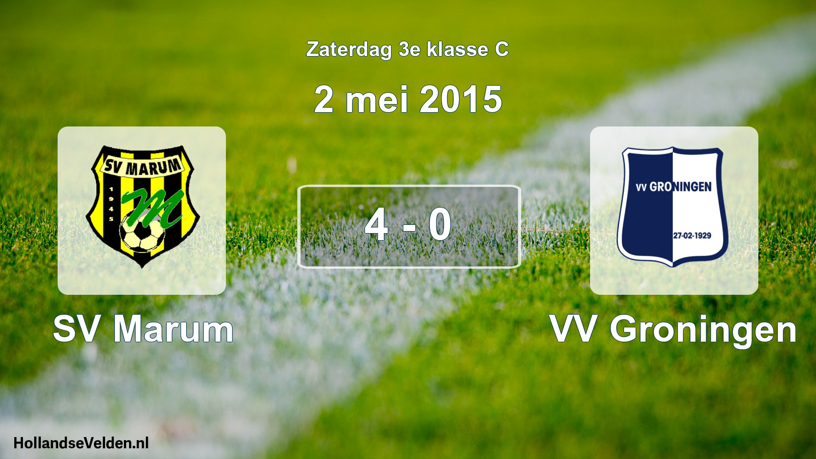 Total number of matches played: SV Marum - VV Groningen 4 - 0 (2 May 2015)