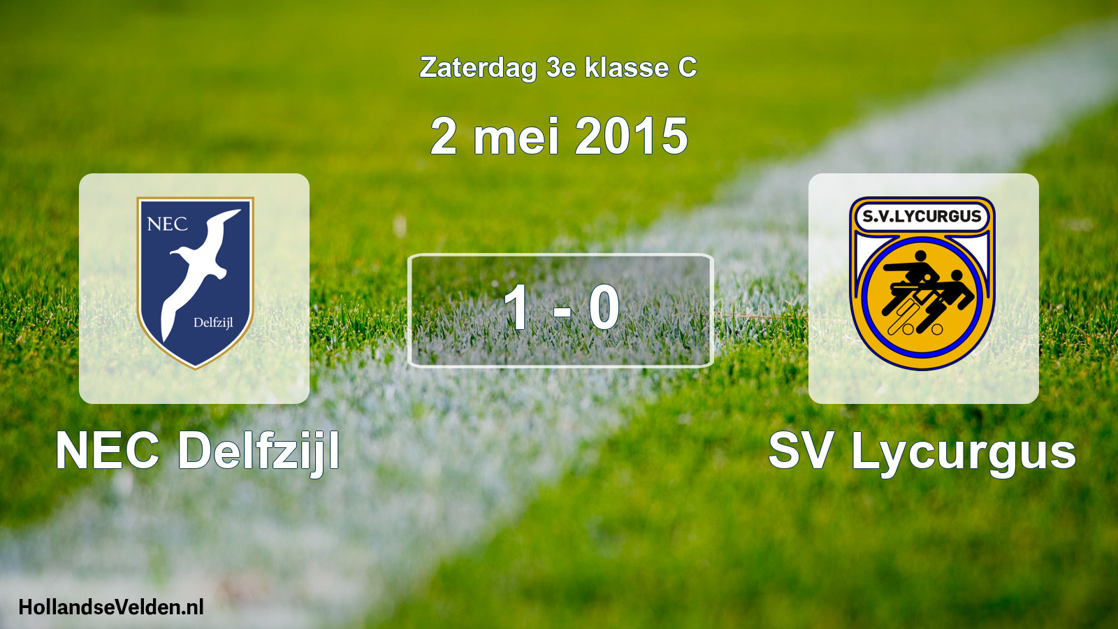 Total number of matches played: NEC Delfzijl - SV Lycurgus 1 - 0 (2 May 2015)