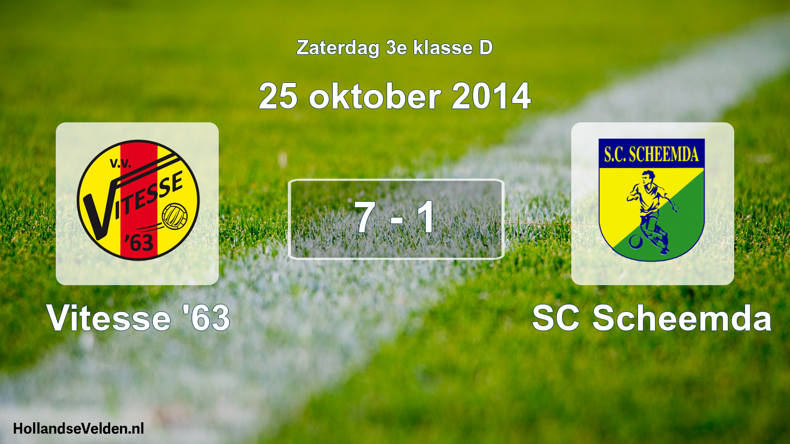 Total number of matches played: Vitesse '63 - SC Scheemda 7 - 1 (25 October 2014)