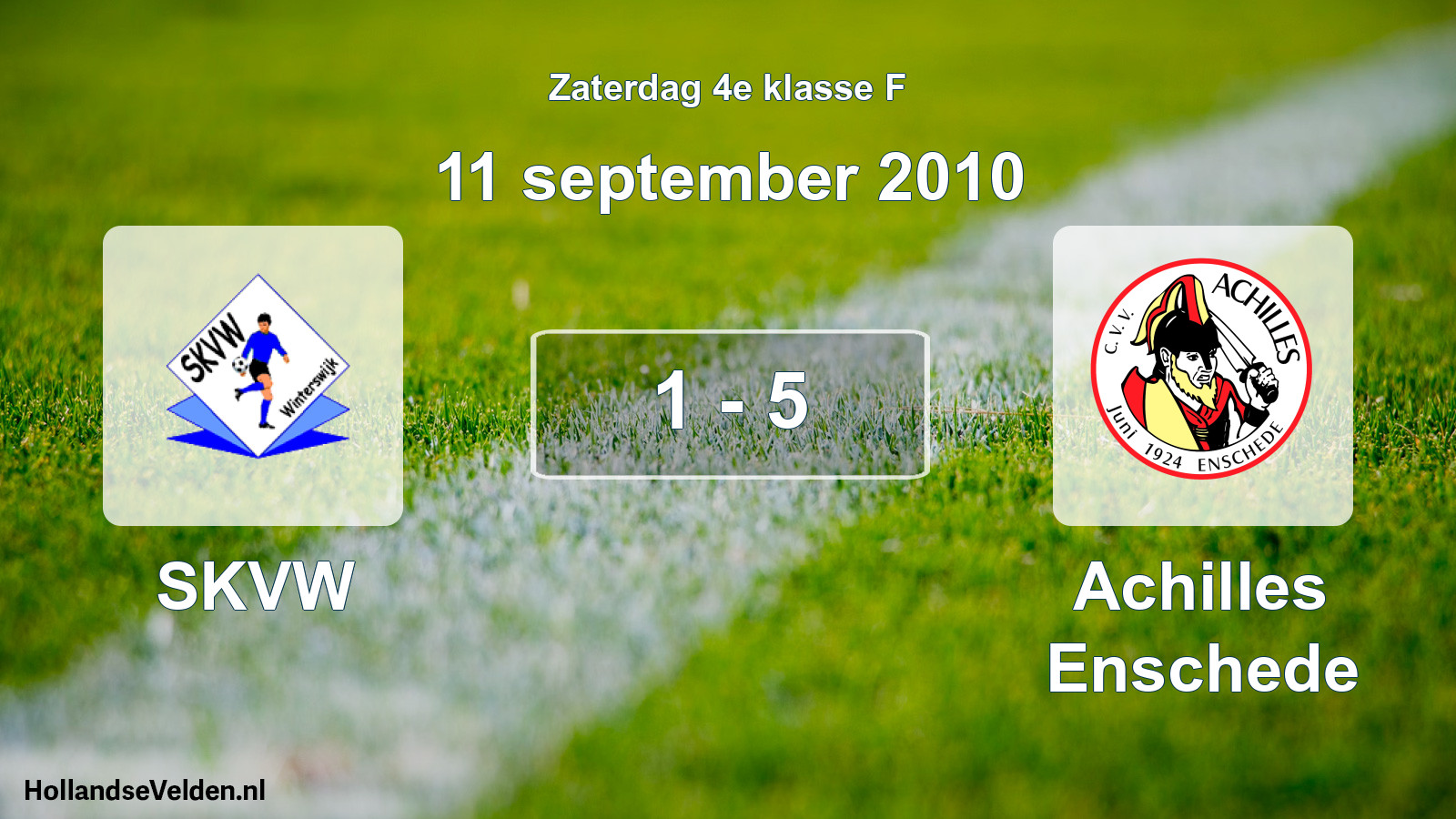 Total number of matches played: SKVW - Achilles Enschede 1 - 5 (11 September 2010)