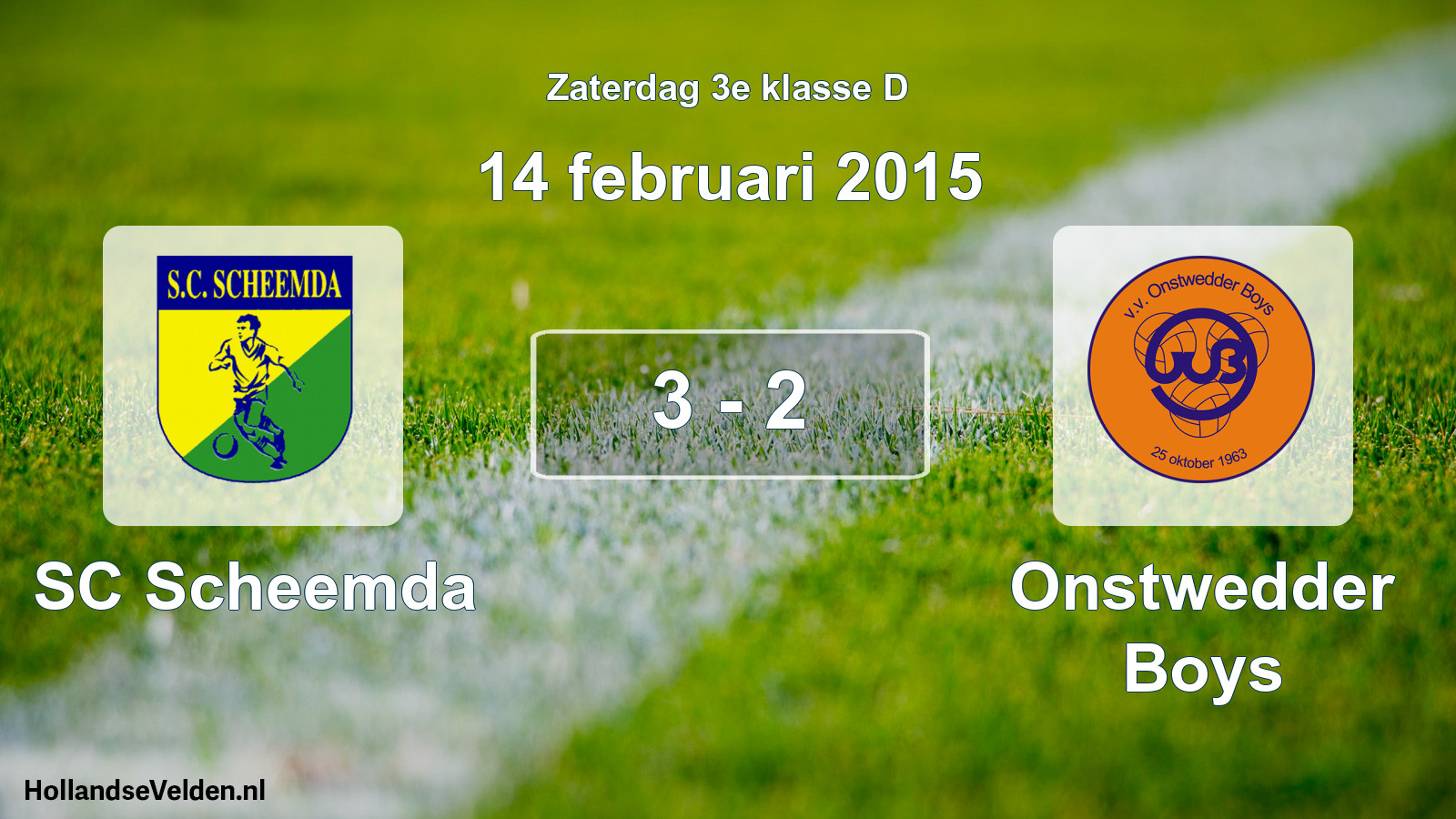 Total number of matches played: SC Scheemda - Onstwedder Boys 3 - 2 (14 February 2015)