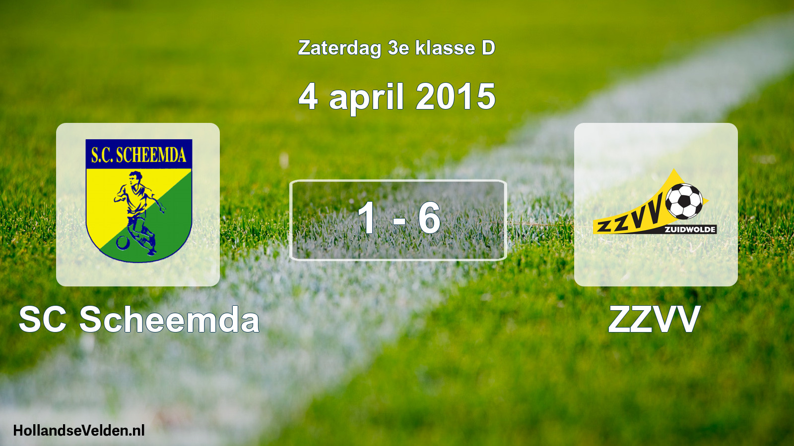 Total number of matches played: SC Scheemda - ZZVV 1 - 6 (4 April 2015)