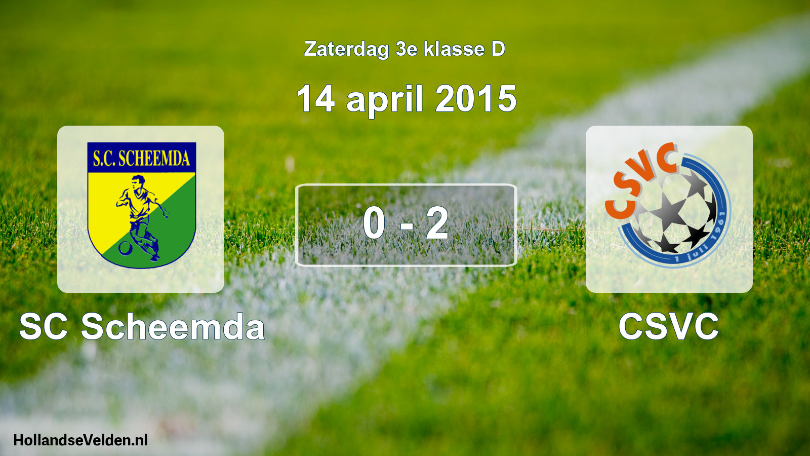 Total number of matches played: SC Scheemda - CSVC 0 - 2 (14 April 2015)