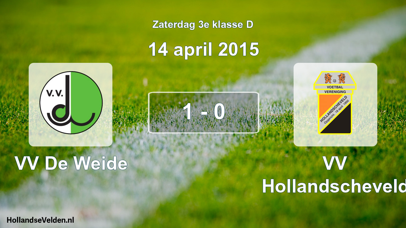 Total number of matches played: VV De Weide - VV Hollandscheveld 1 - 0 (14 April 2015)