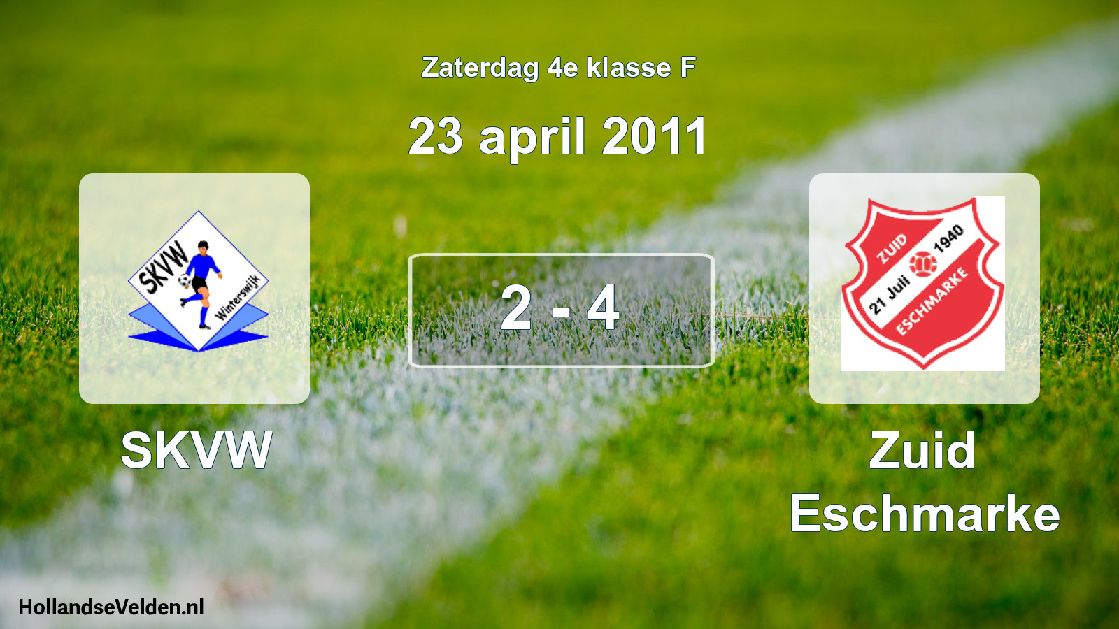 Total number of matches played: SKVW - Zuid Eschmarke 2 - 4 (23 April 2011)