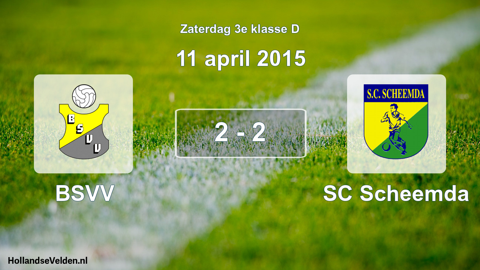 Total number of matches played: BSVV - SC Scheemda 2 - 2 (11 April 2015)