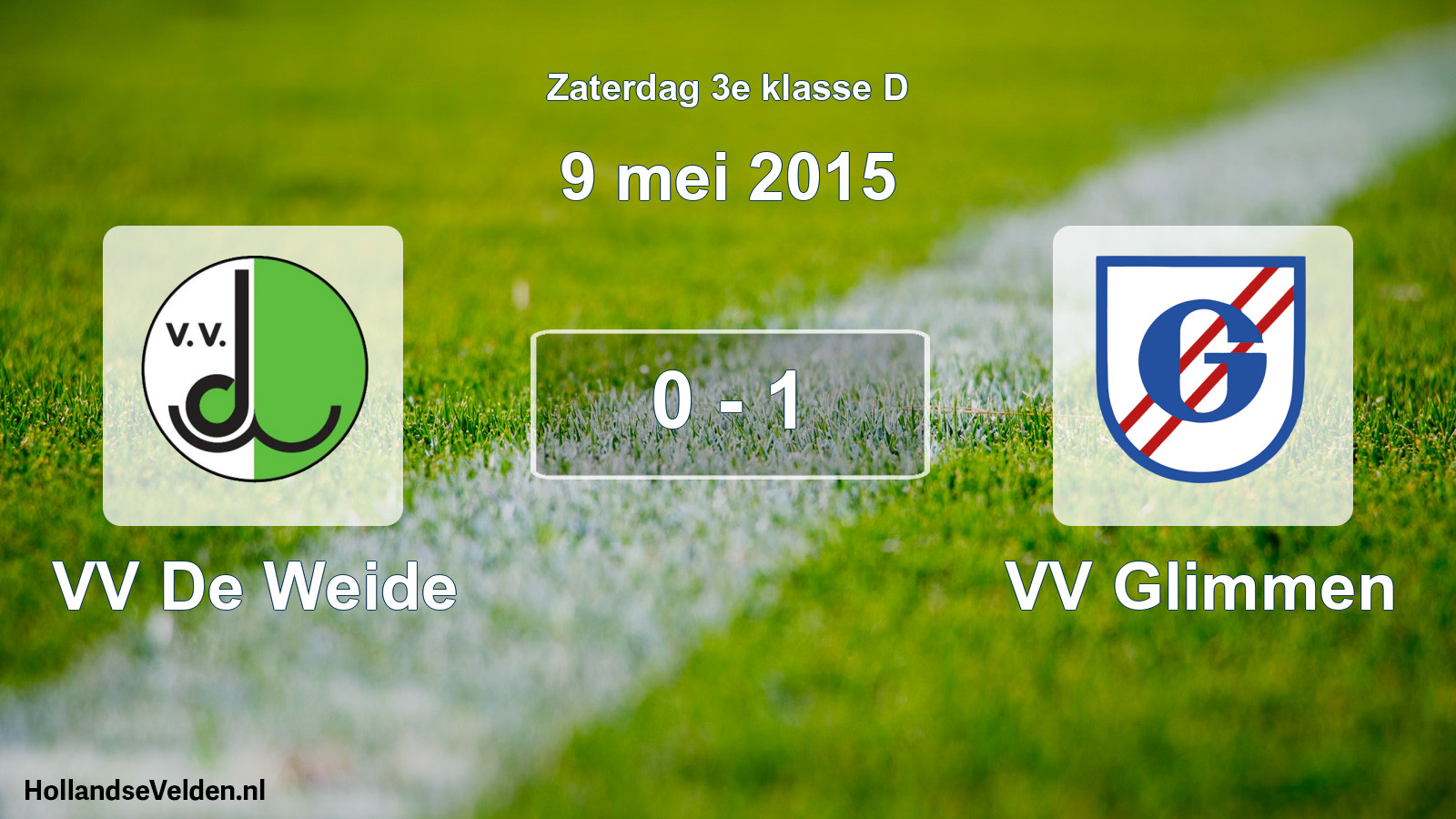 Total number of matches played: VV De Weide - VV Glimmen 0 - 1 (9 May 2015)
