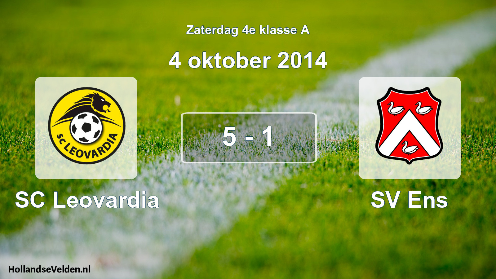 Total number of matches played: SC Leovardia - SV Ens 5 - 1 (4 October 2014)