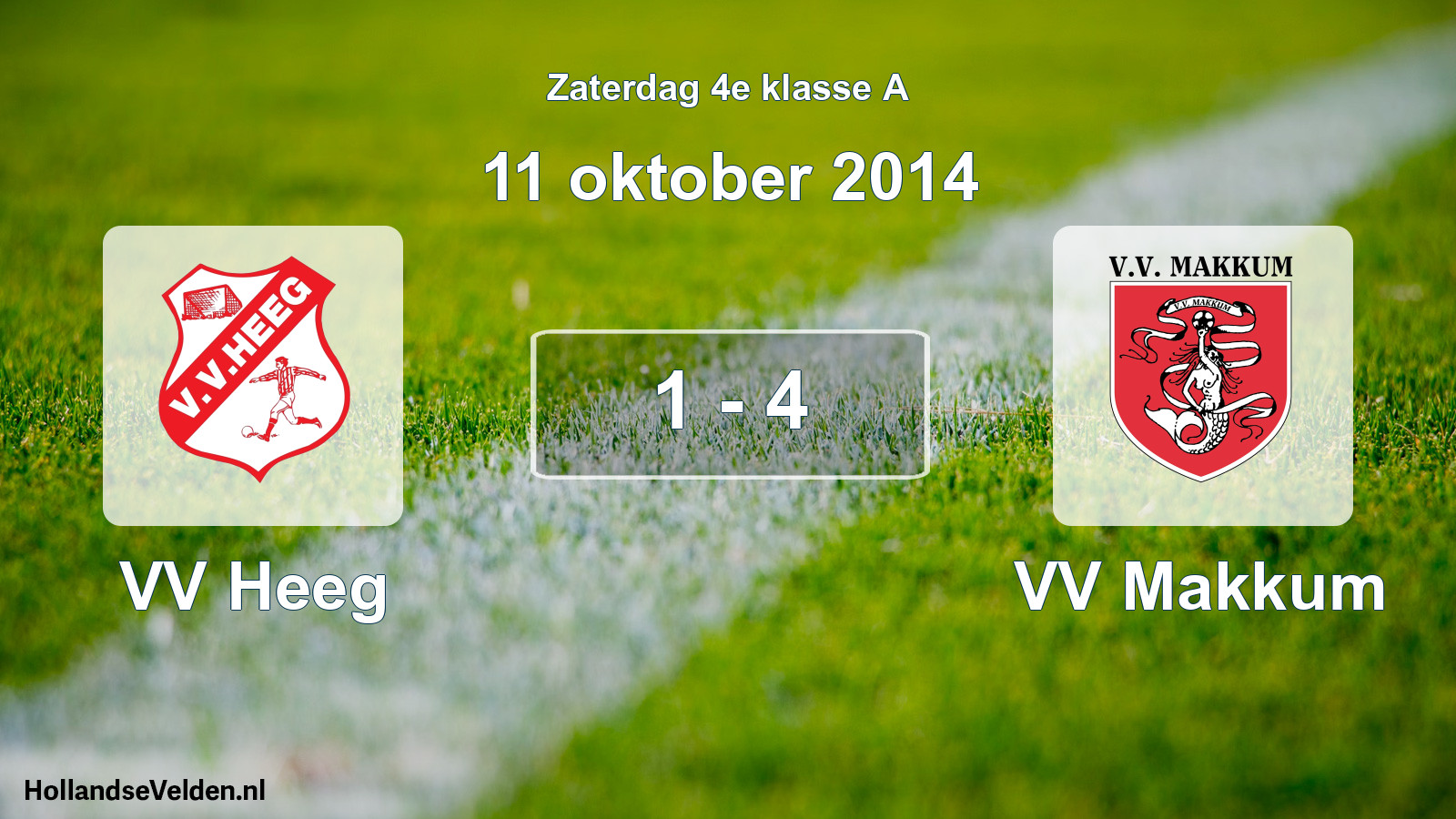 Total number of matches played: VV Heeg - VV Makkum 1 - 4 (11 October 2014)