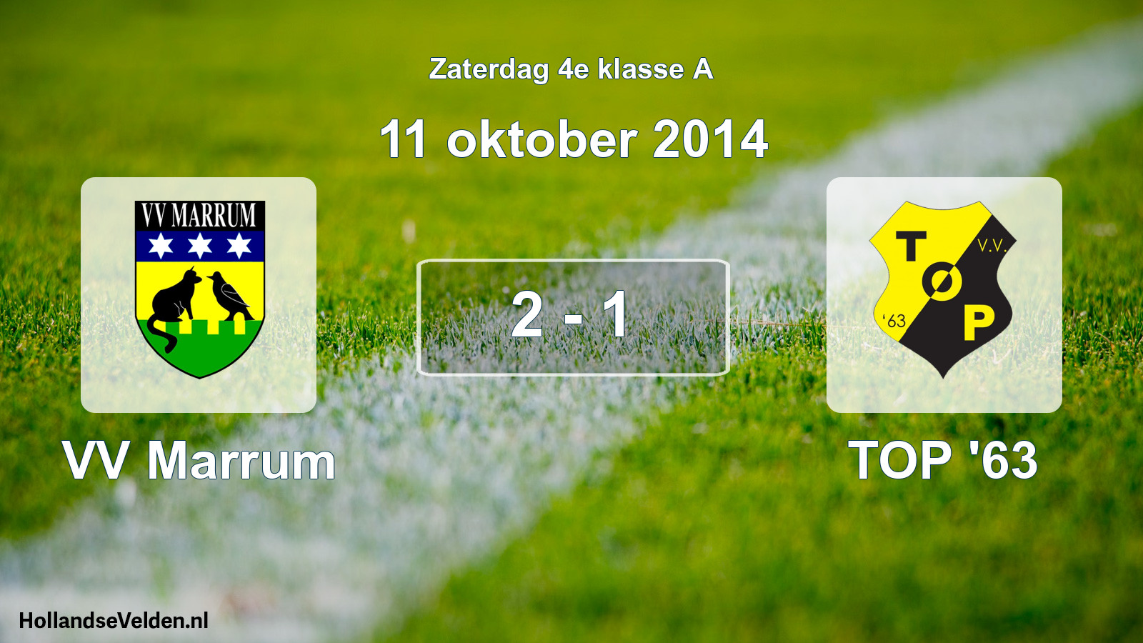 Total number of matches played: VV Marrum - TOP '63 2 - 1 (11 October 2014)