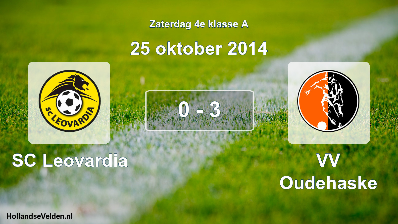 Total number of matches played: SC Leovardia - VV Oudehaske 0 - 3 (25 October 2014)