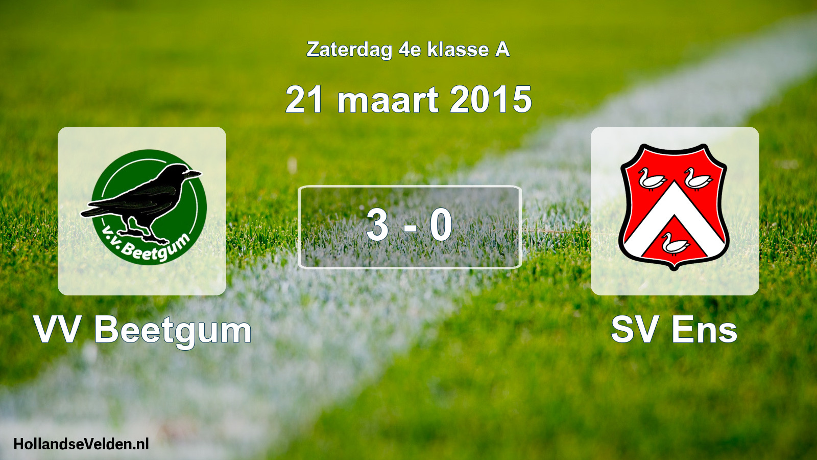 Total number of matches played: VV Beetgum - SV Ens 3 - 0 (21 March 2015)