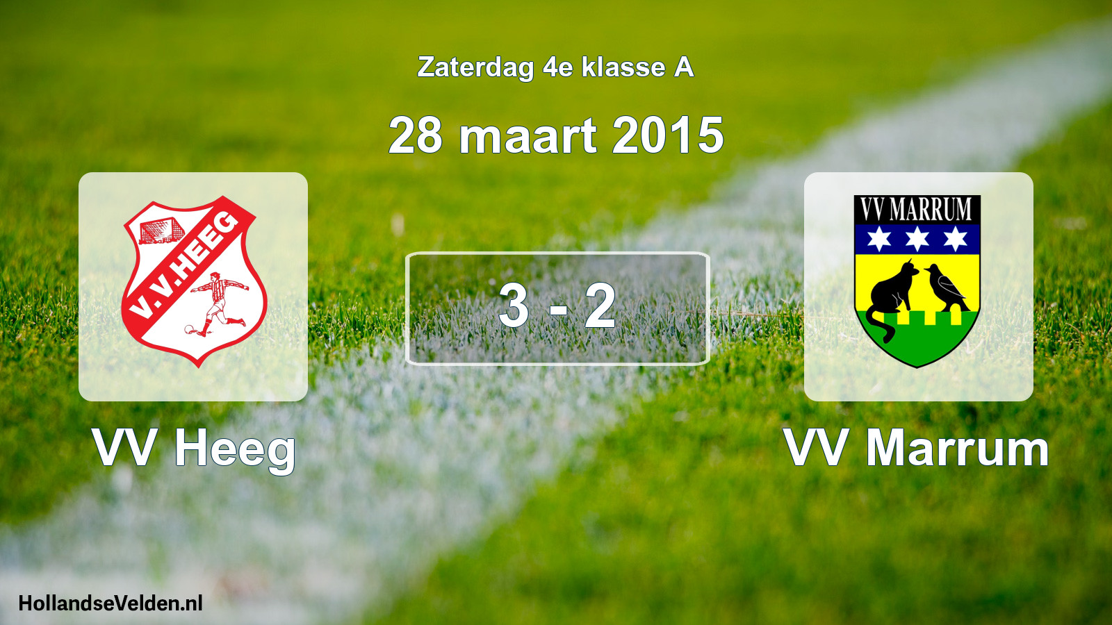 Total number of matches played: VV Heeg - VV Marrum 3 - 2 (28 March 2015)